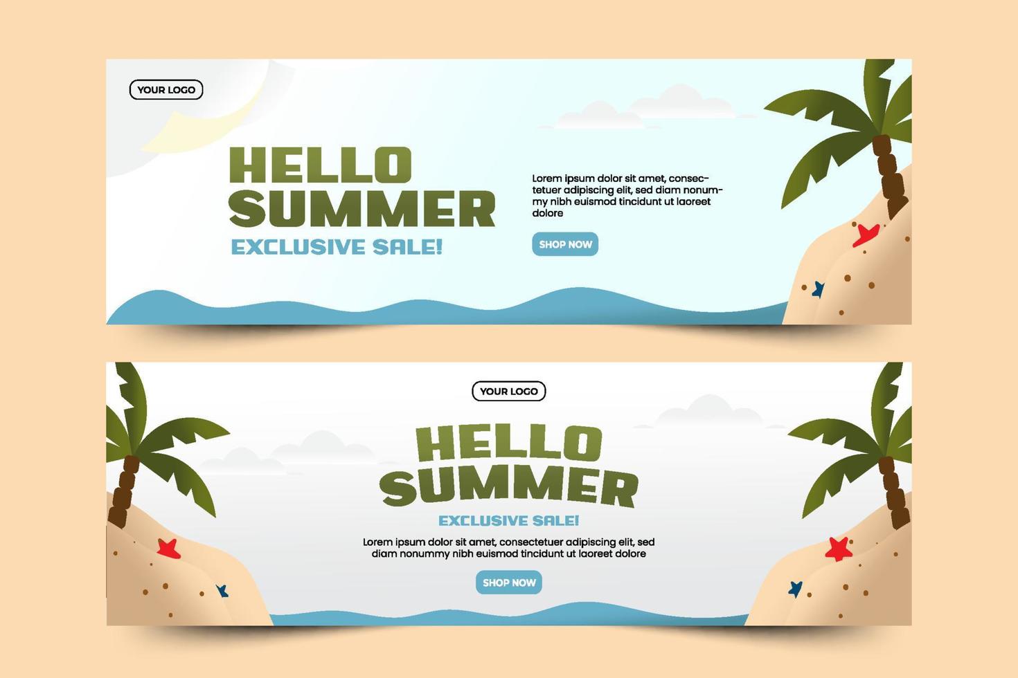 Summer Graphic template Editable Simple and Elegant Design vector