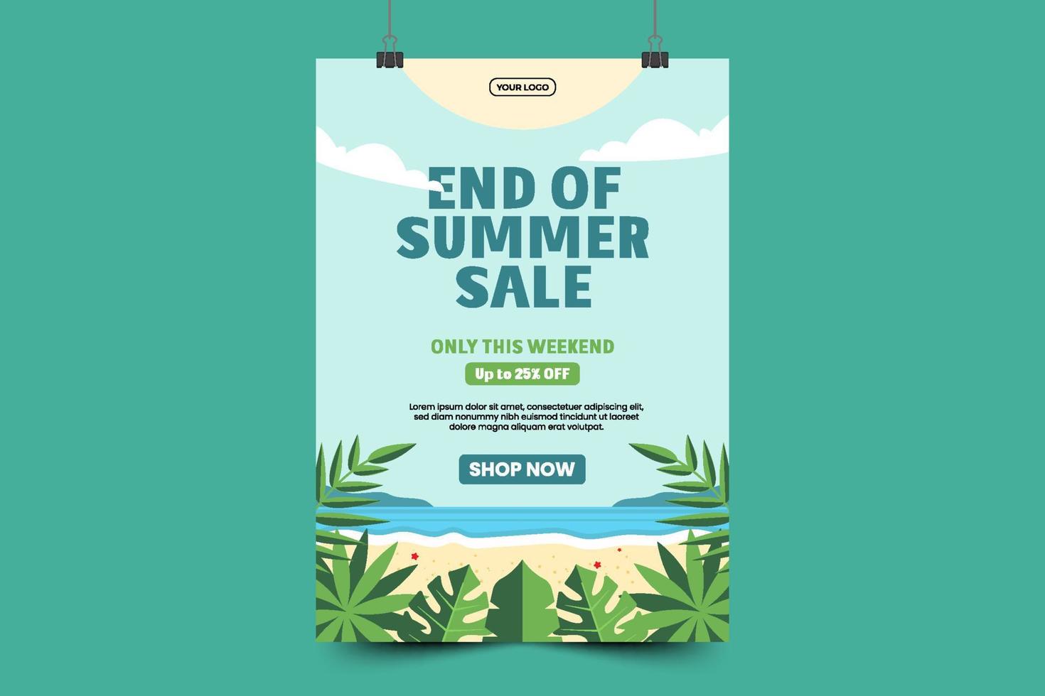 Summer Graphic template Editable Simple and Elegant Design vector