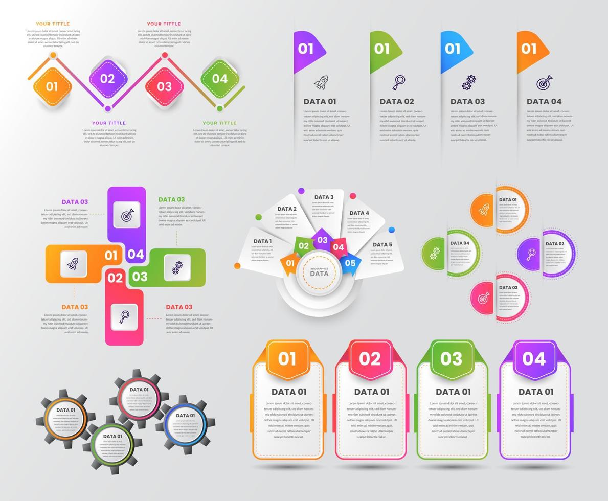Business infographic elements collection vector