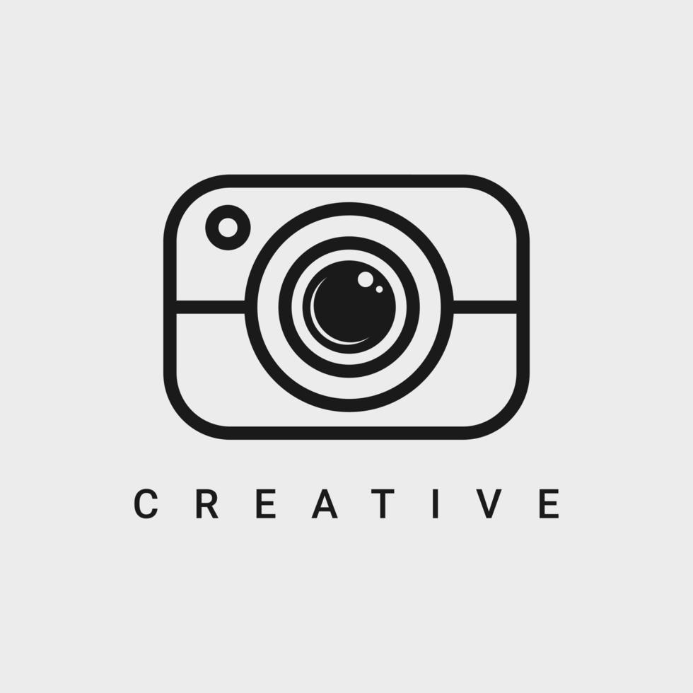 Photographer Camera Line Logo Design Template vector