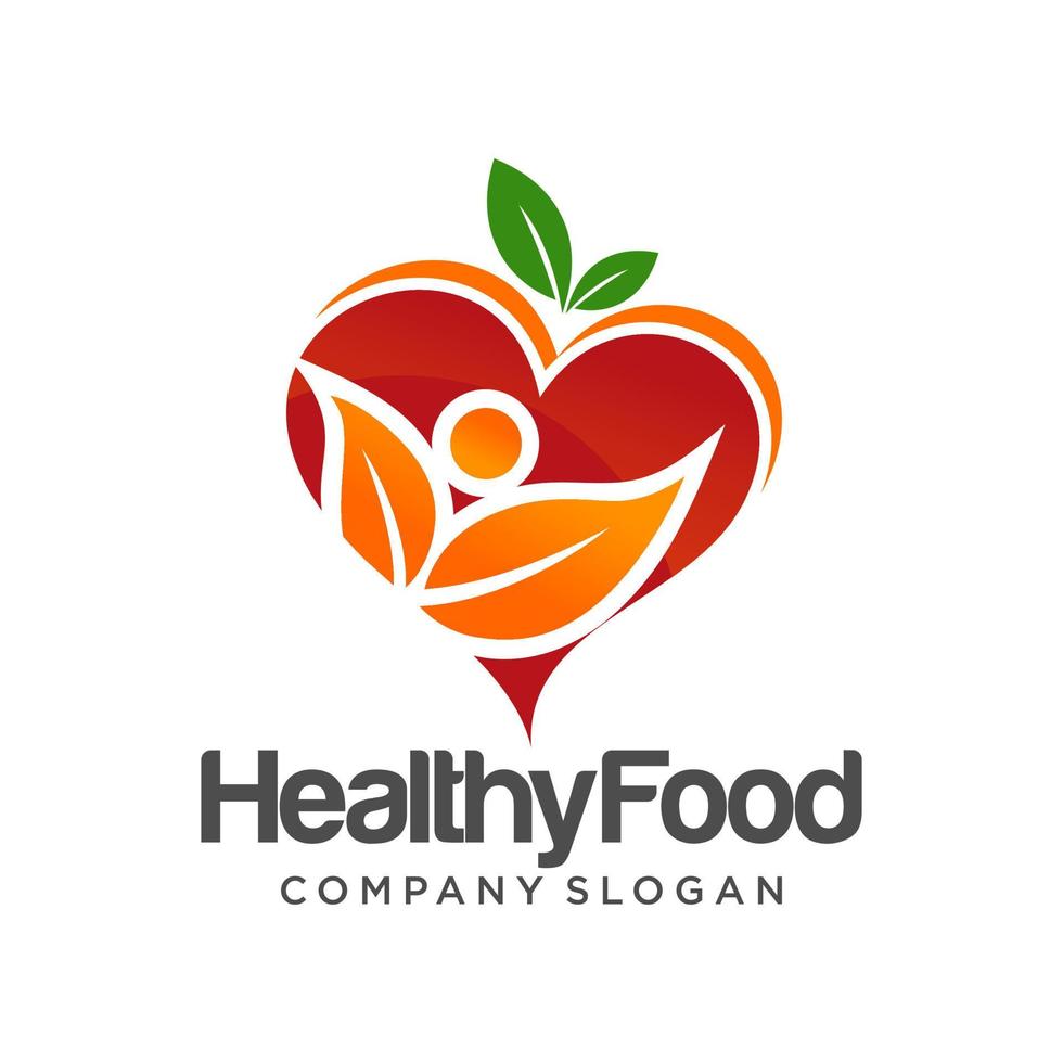 healthy food logo template vector