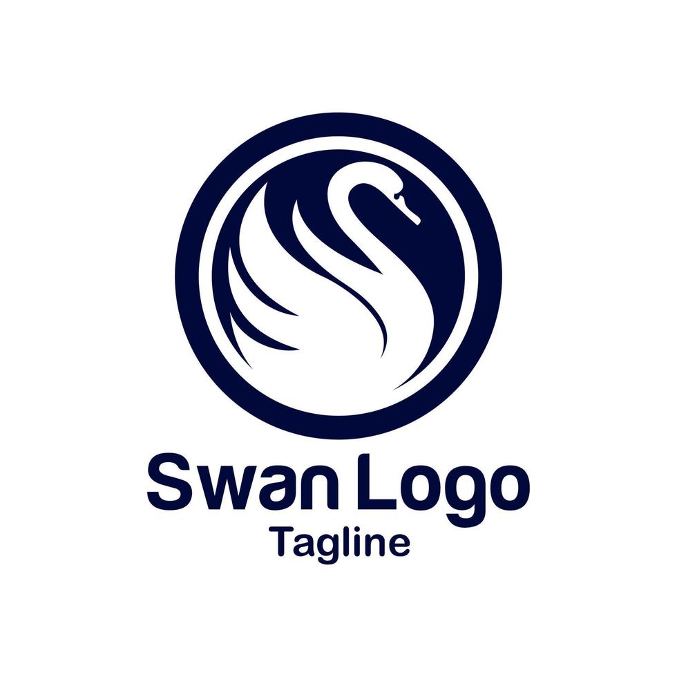 abstract swan logo vector template
