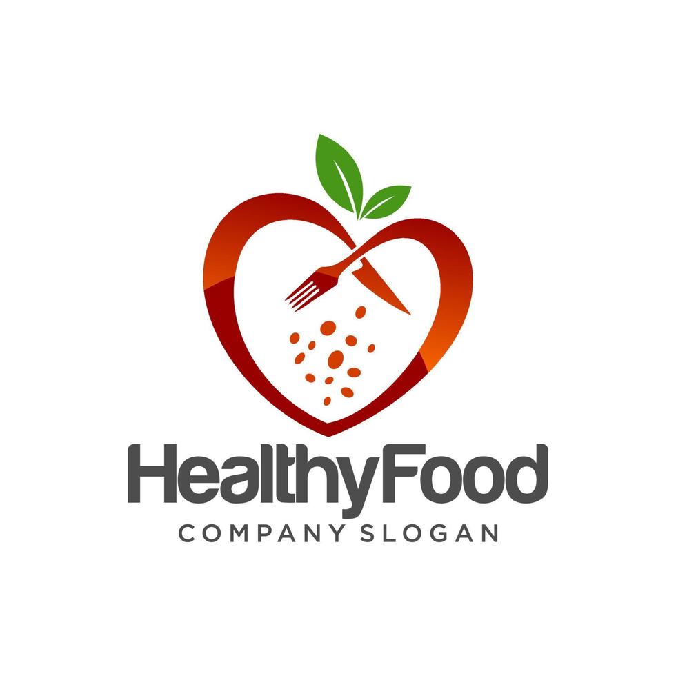 plantilla de logotipo de comida saludable vector