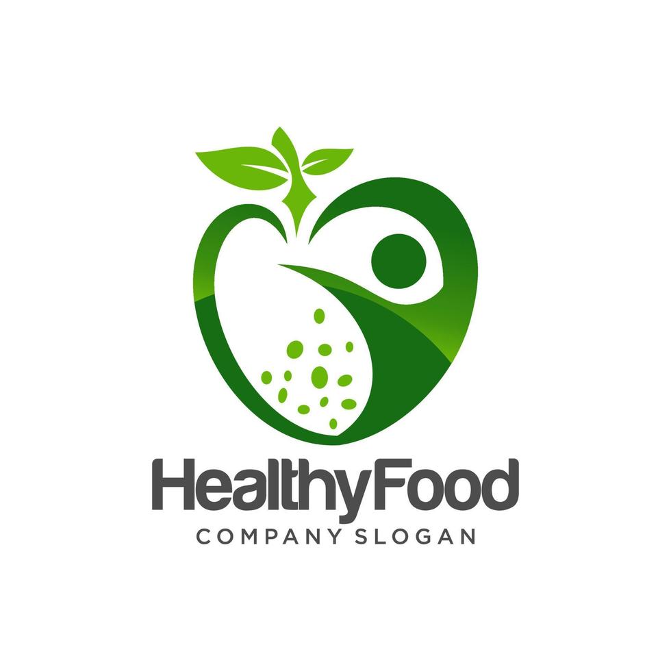 healthy food logo template vector