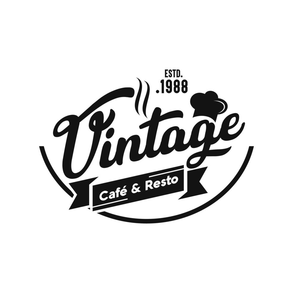 plantilla de vector de logotipo de comida y restaurante vintage