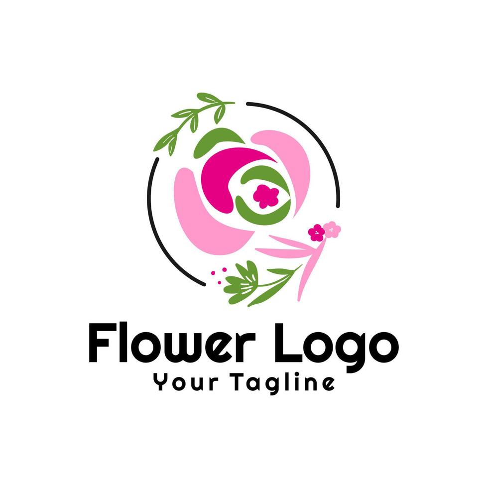 plantilla de logotipo de flor creativa vector