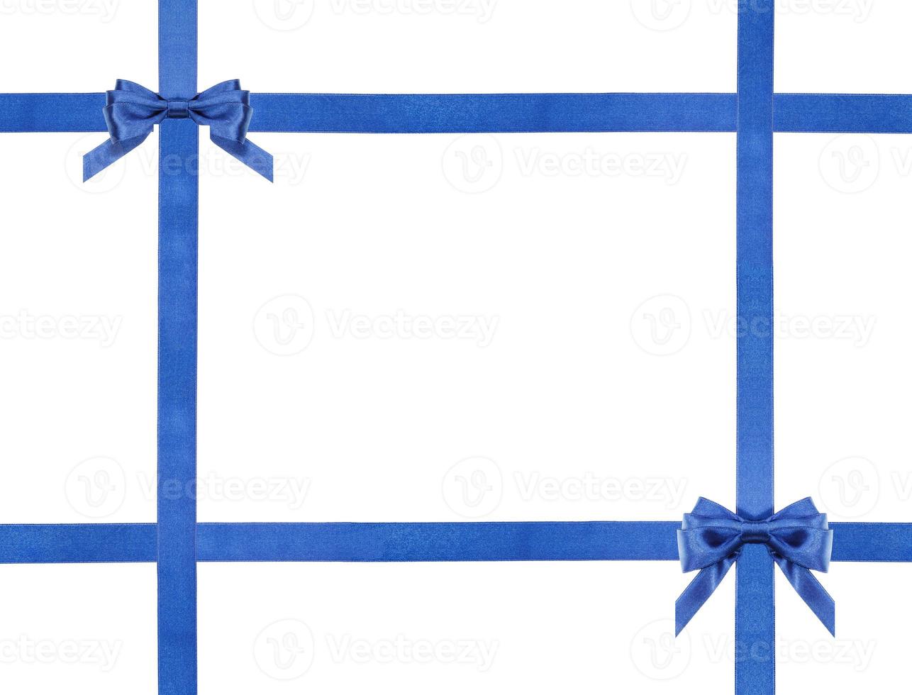 blue satin bows and ribbons isolated photo