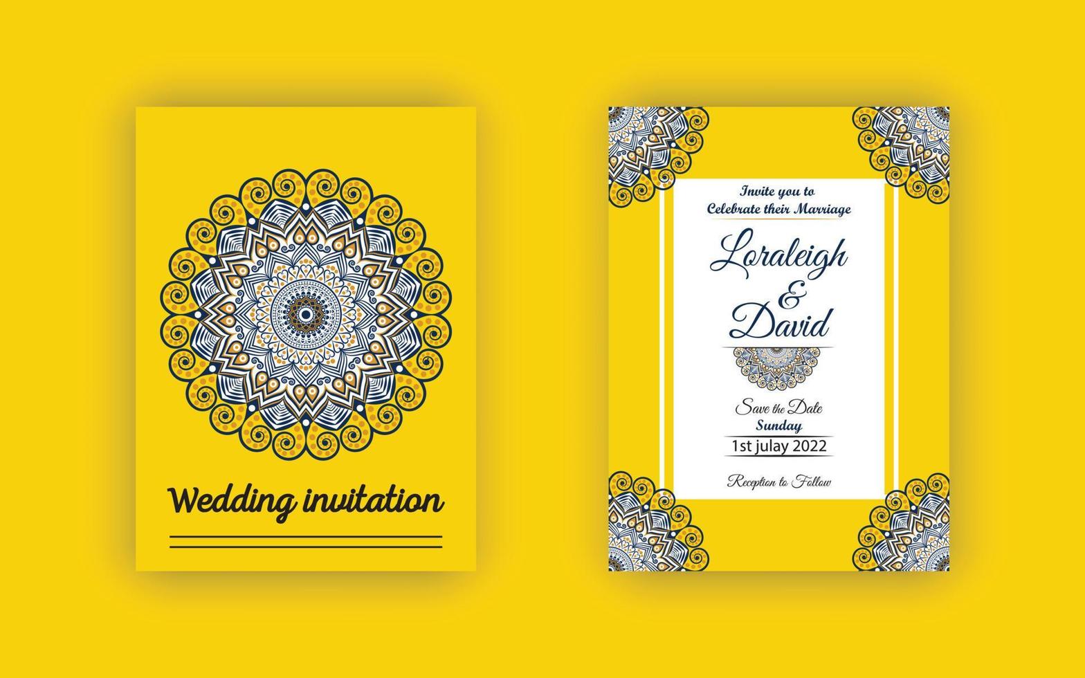 diseño de tarjeta de invitación de boda de lujo vector