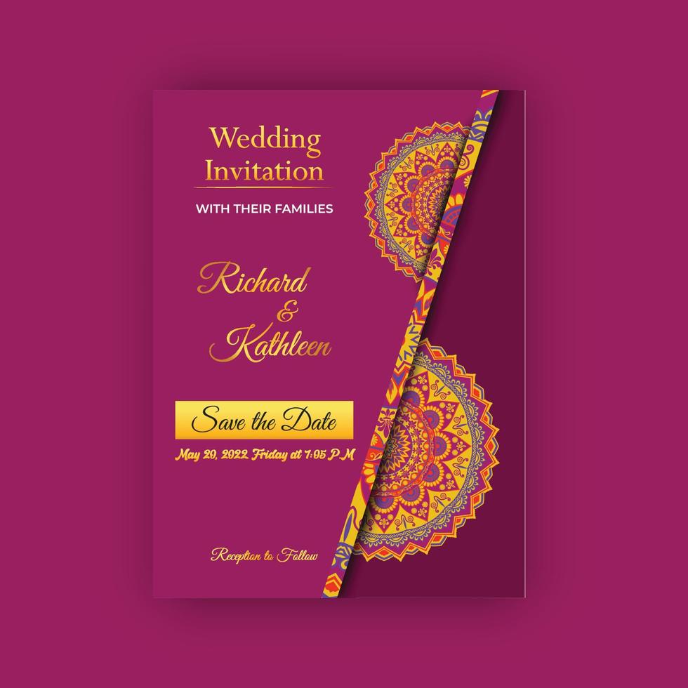 Luxury Wedding Invitation Card Design vector