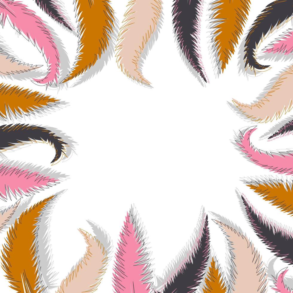 frame of feathers vector background bird illustration