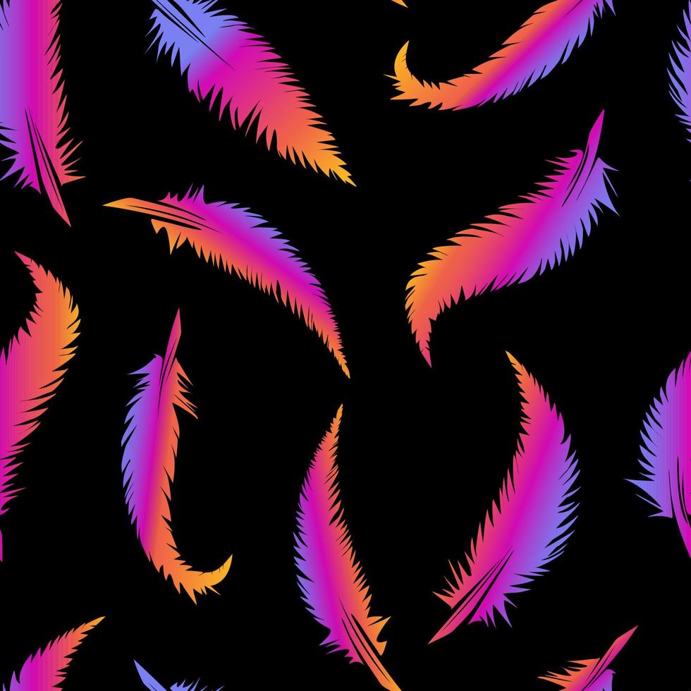 feathers gradient vector seamless pattern