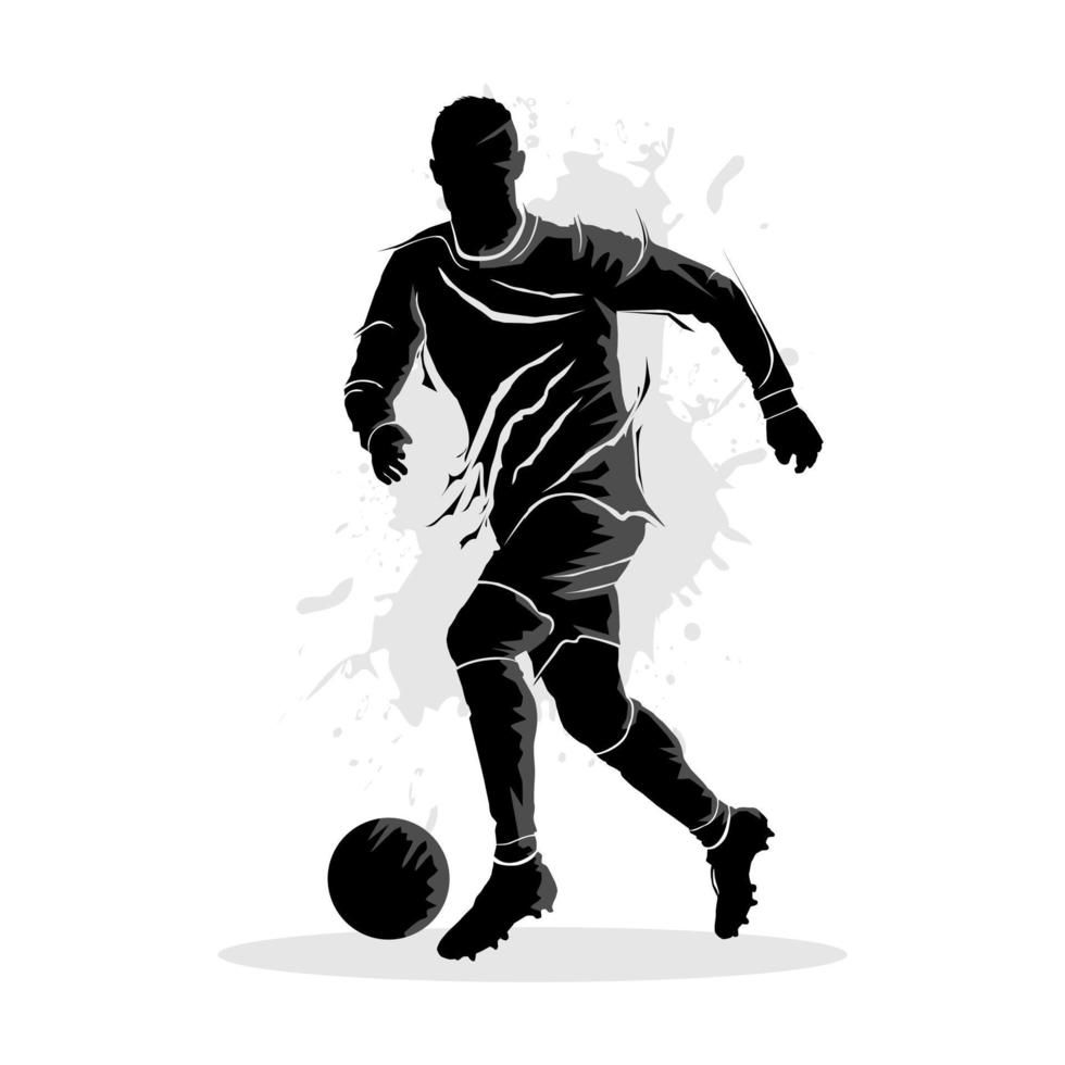 arte abstracto de la sombra del jugador de fútbol vector