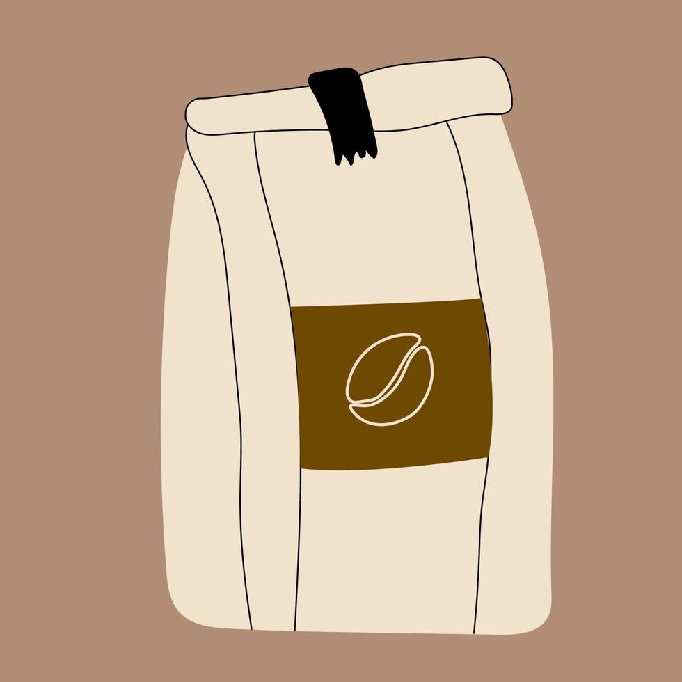 envasado con café. ilustración vectorial moderna dibujada a mano. elemento cafe aislado vector