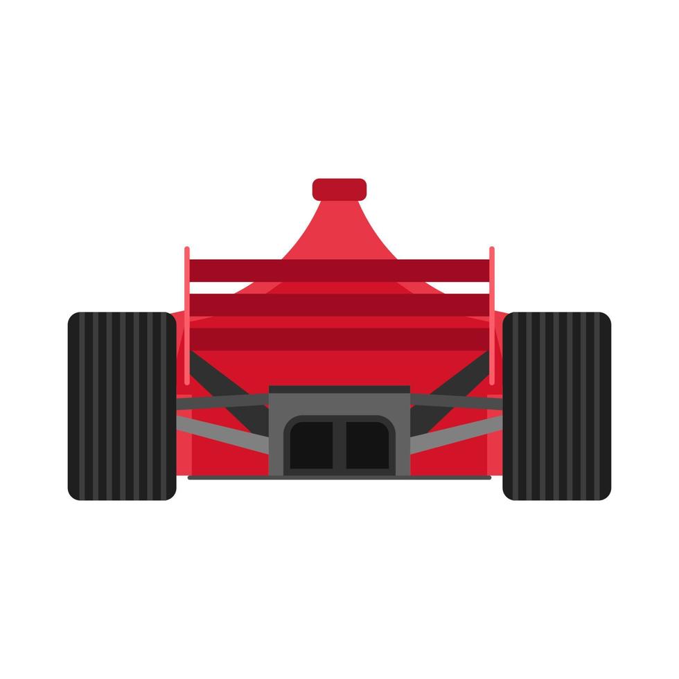 Red racing car back view vector icon