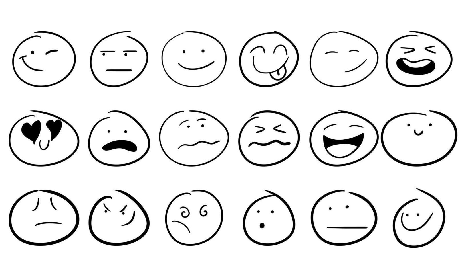 Hand drawn face doodle icon vector