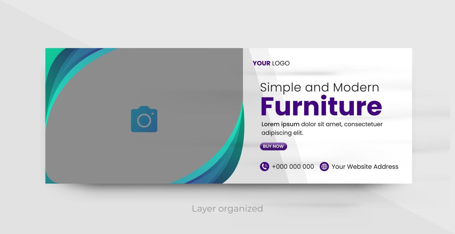Social Media Template, Web Banner Template For Furniture  Business Pro Vector
