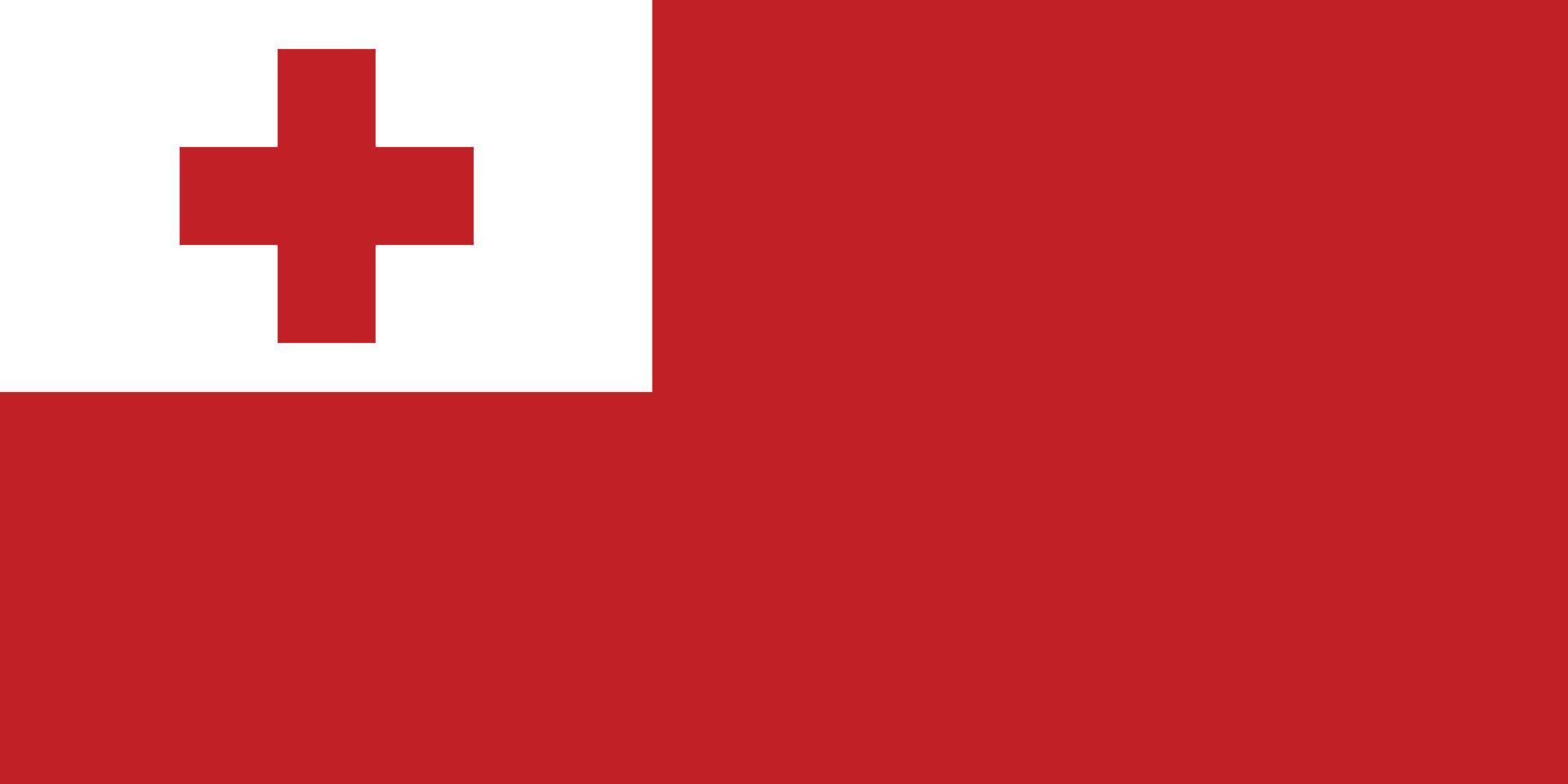 The National flag of Tonga. Tonga flag vector illustration