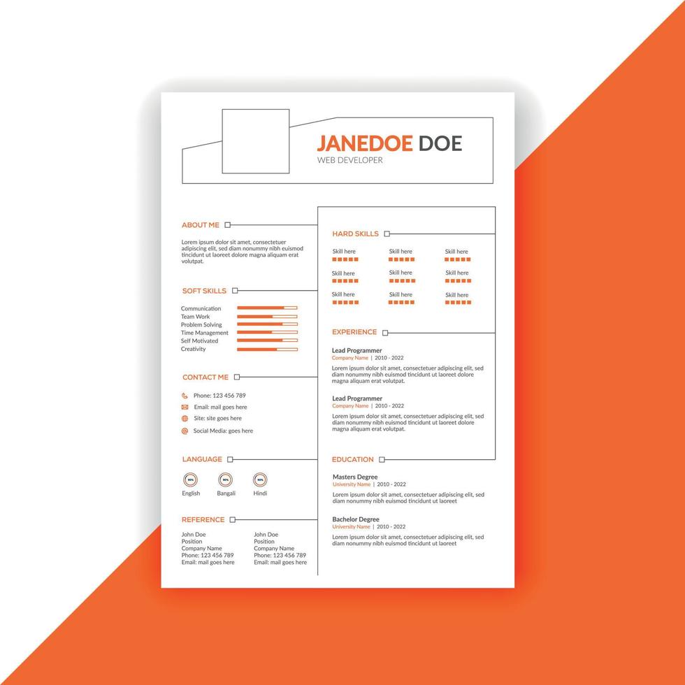 Modern Job Resume Template vector