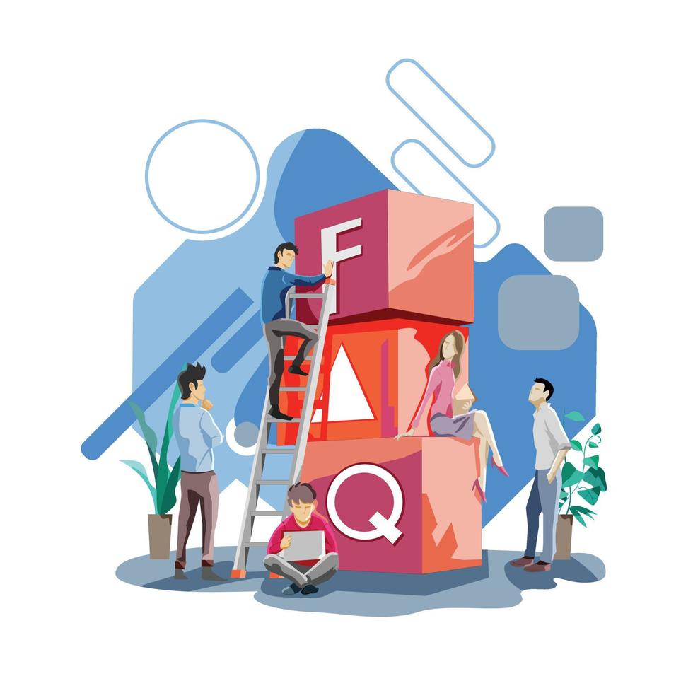 FAQ business illustration theme vector
