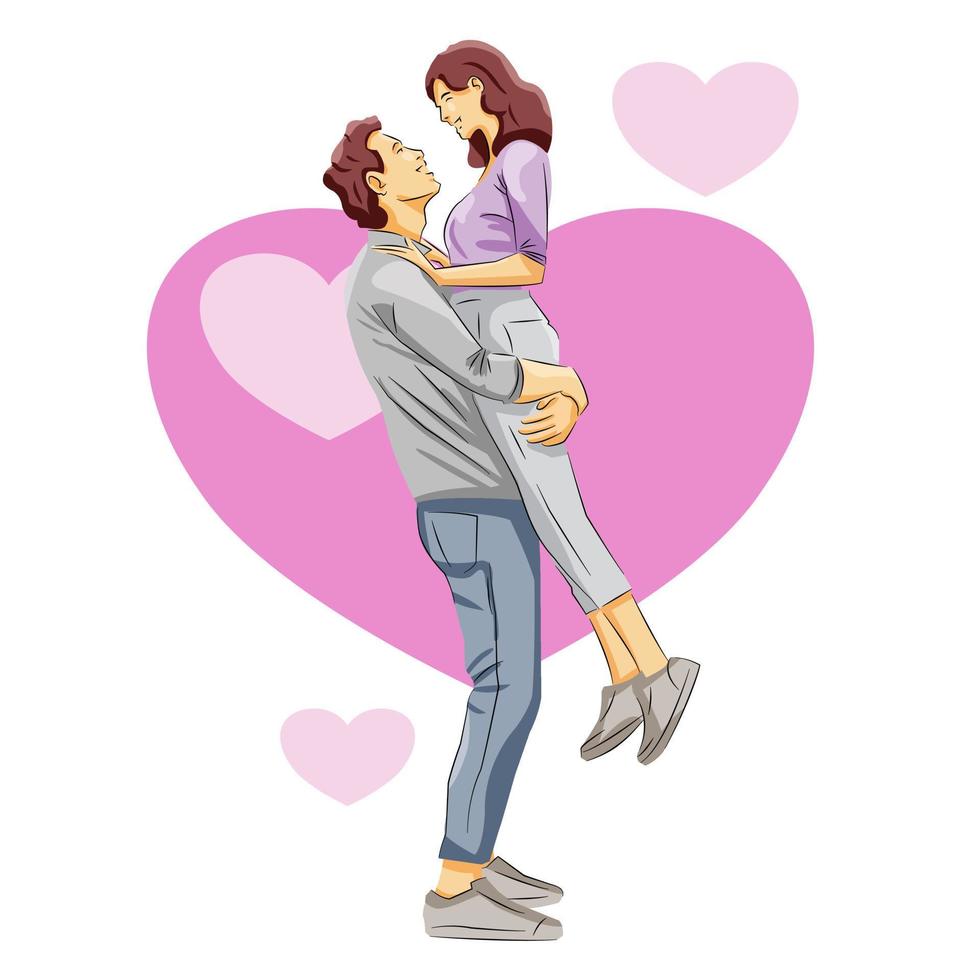 Man holding woman feeling in love each others vector