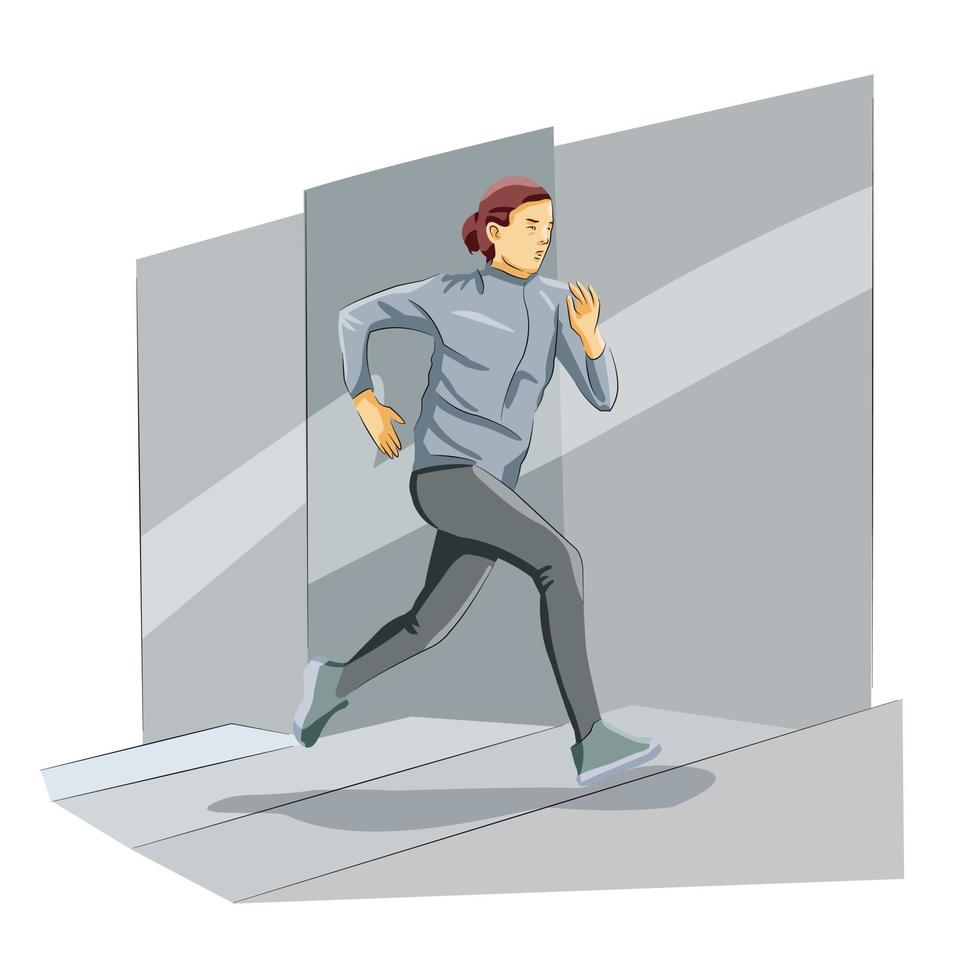 Woman doing jogging in morning vector