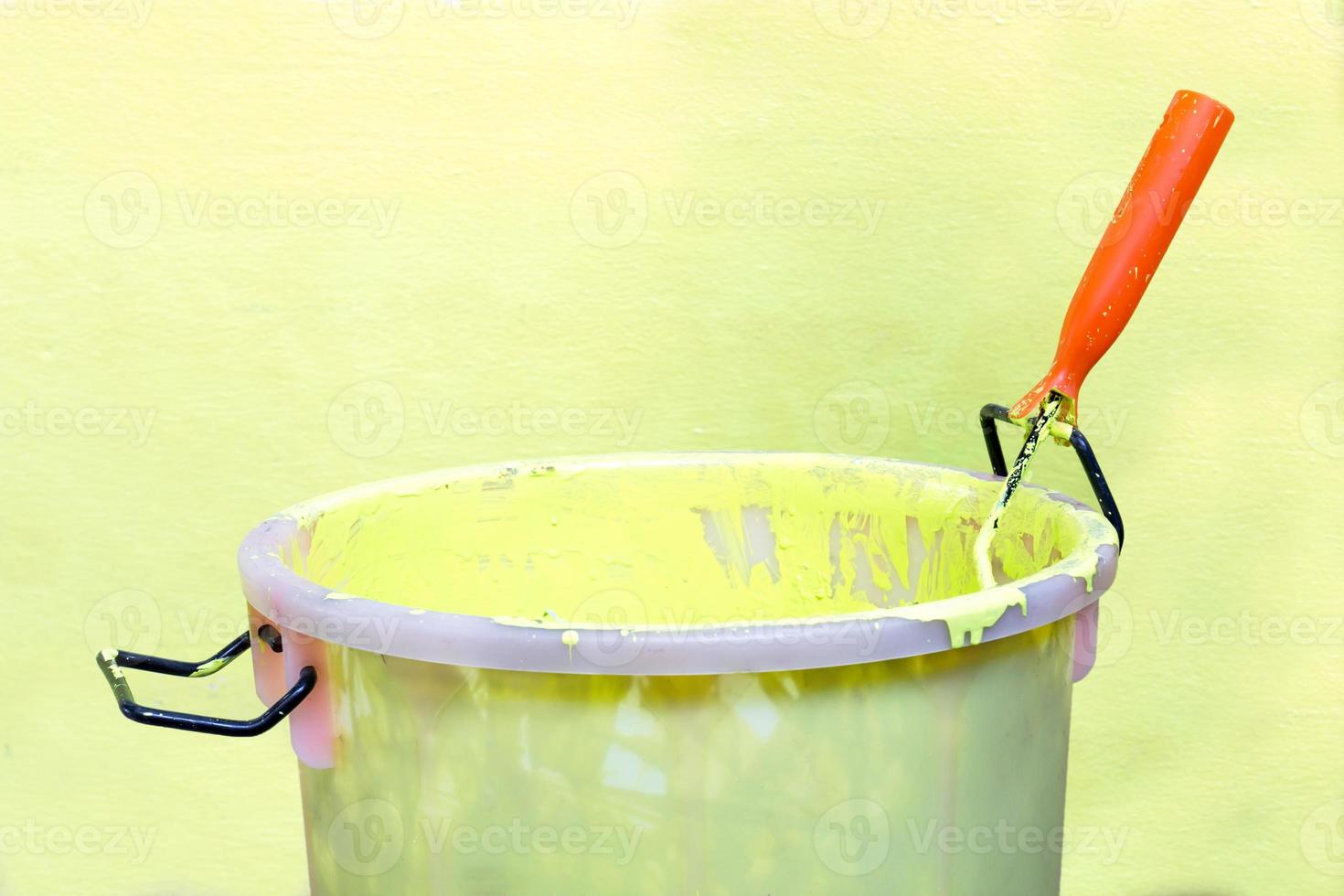 Paint roller and Paint bucket photo