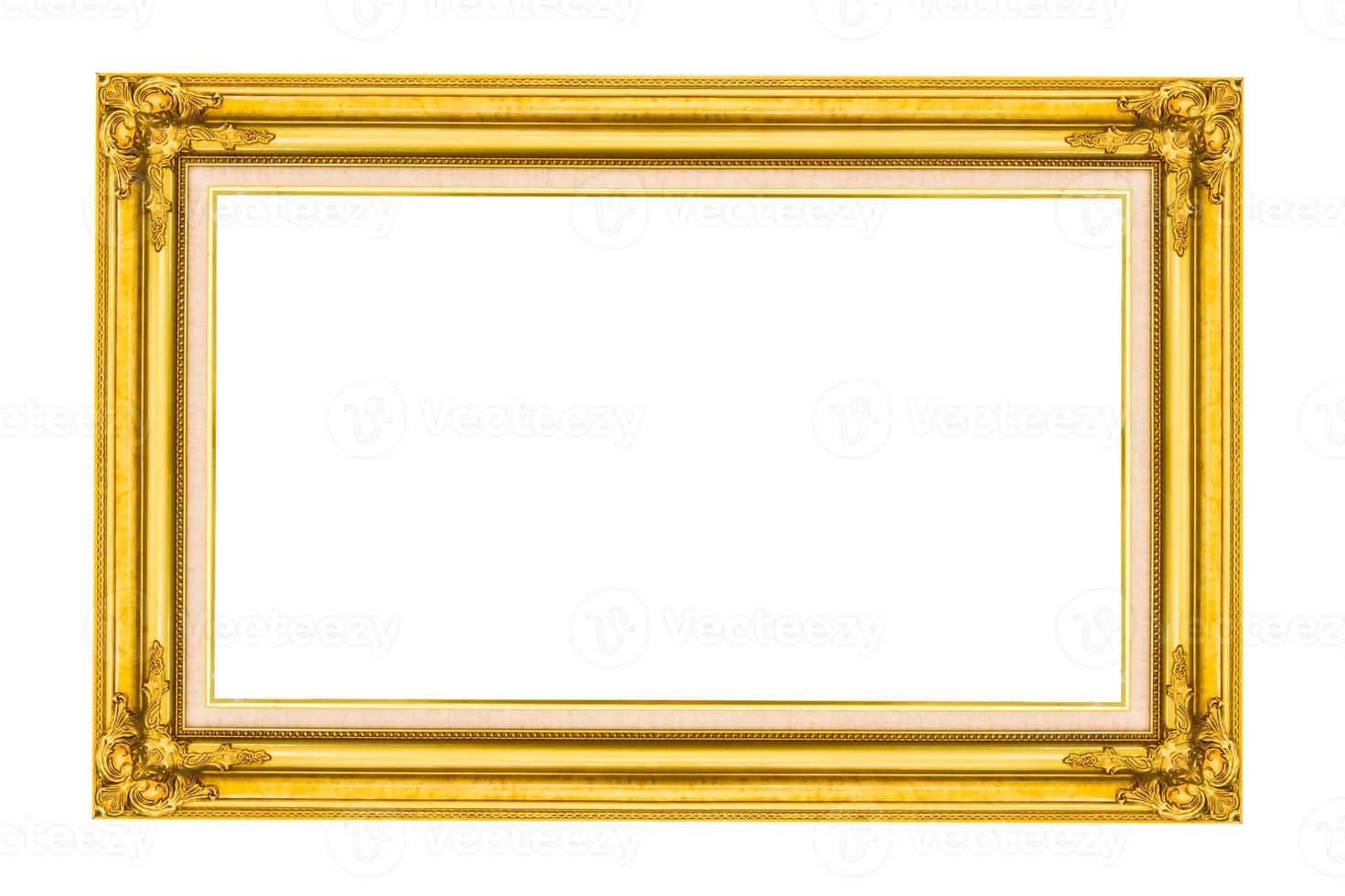 Golden wood picture frame photo