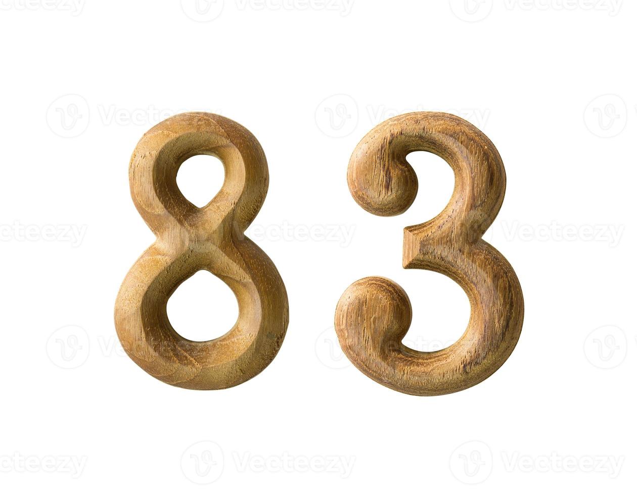 Wooden numeric 83 photo