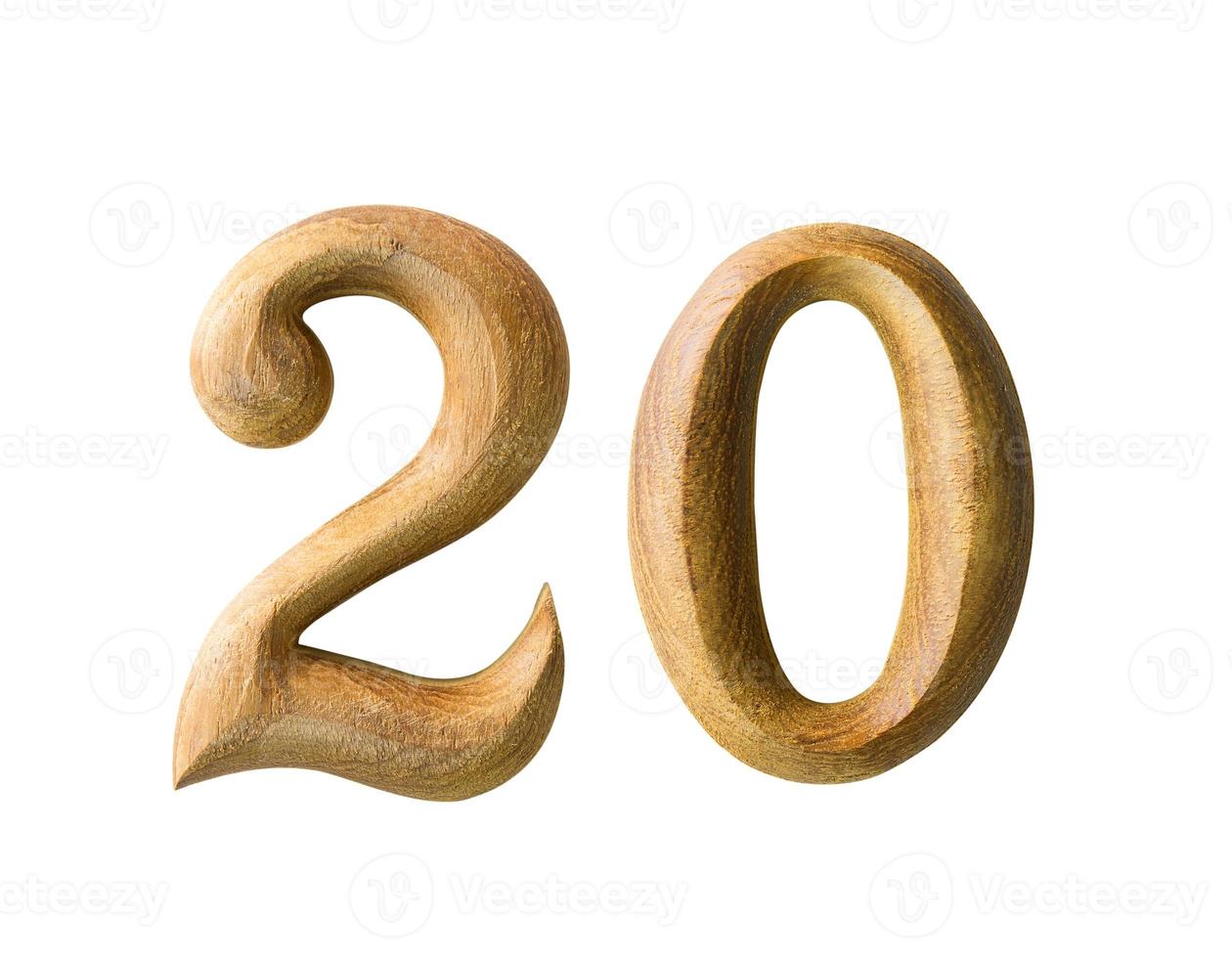 Wooden numeric 20 photo