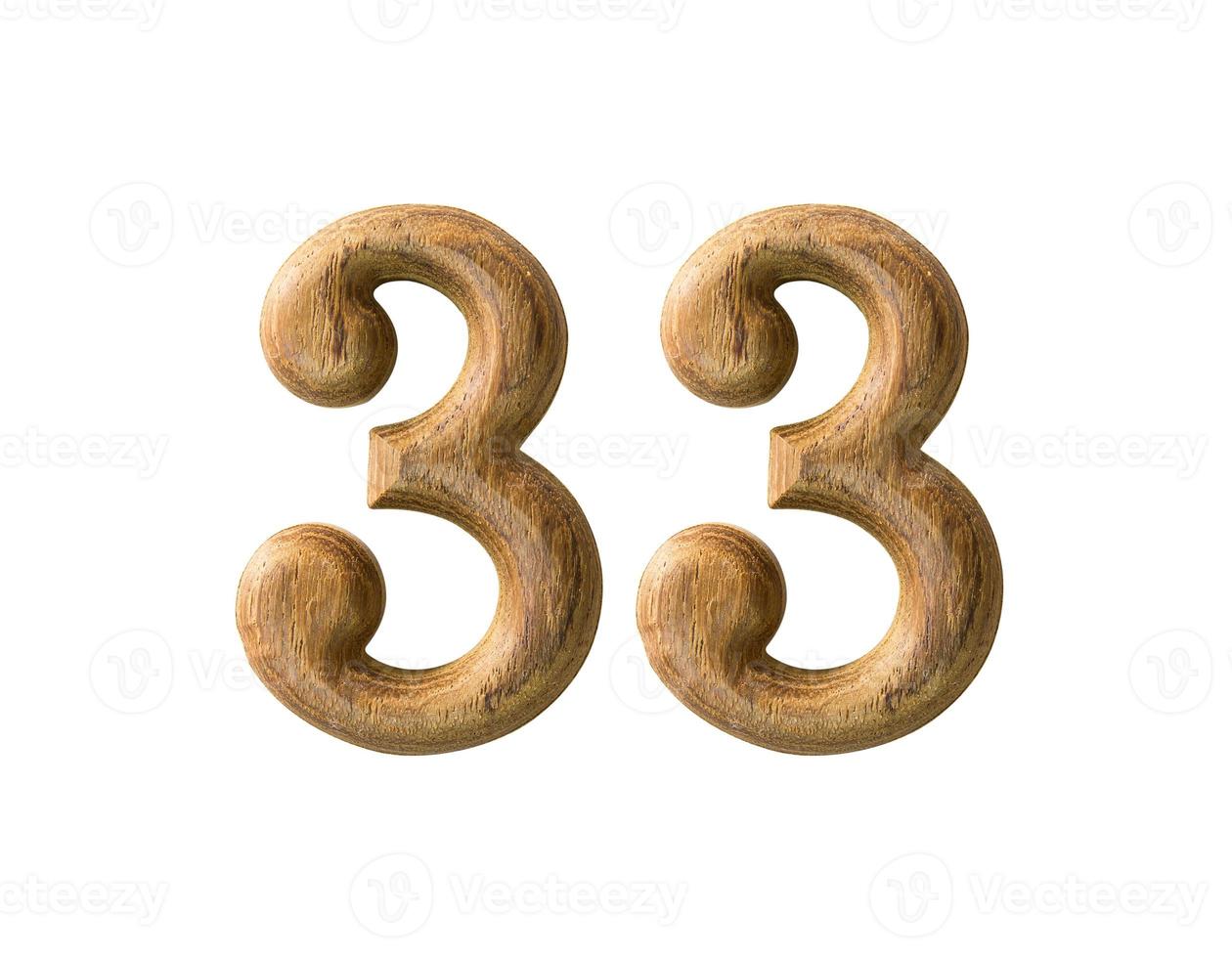 Wooden numeric 33 photo