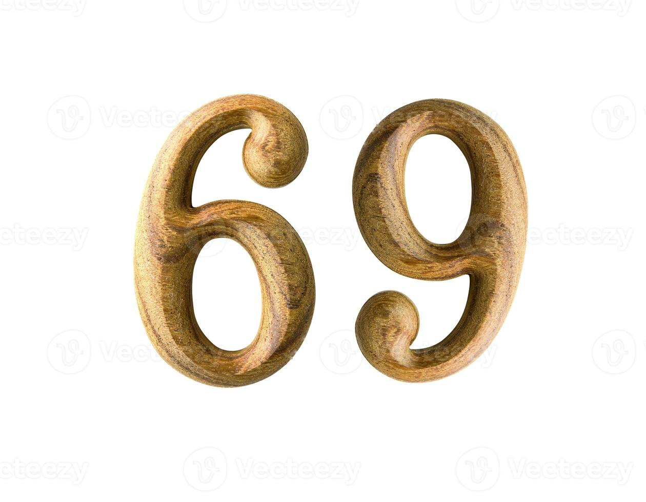 Wooden numeric 69 photo