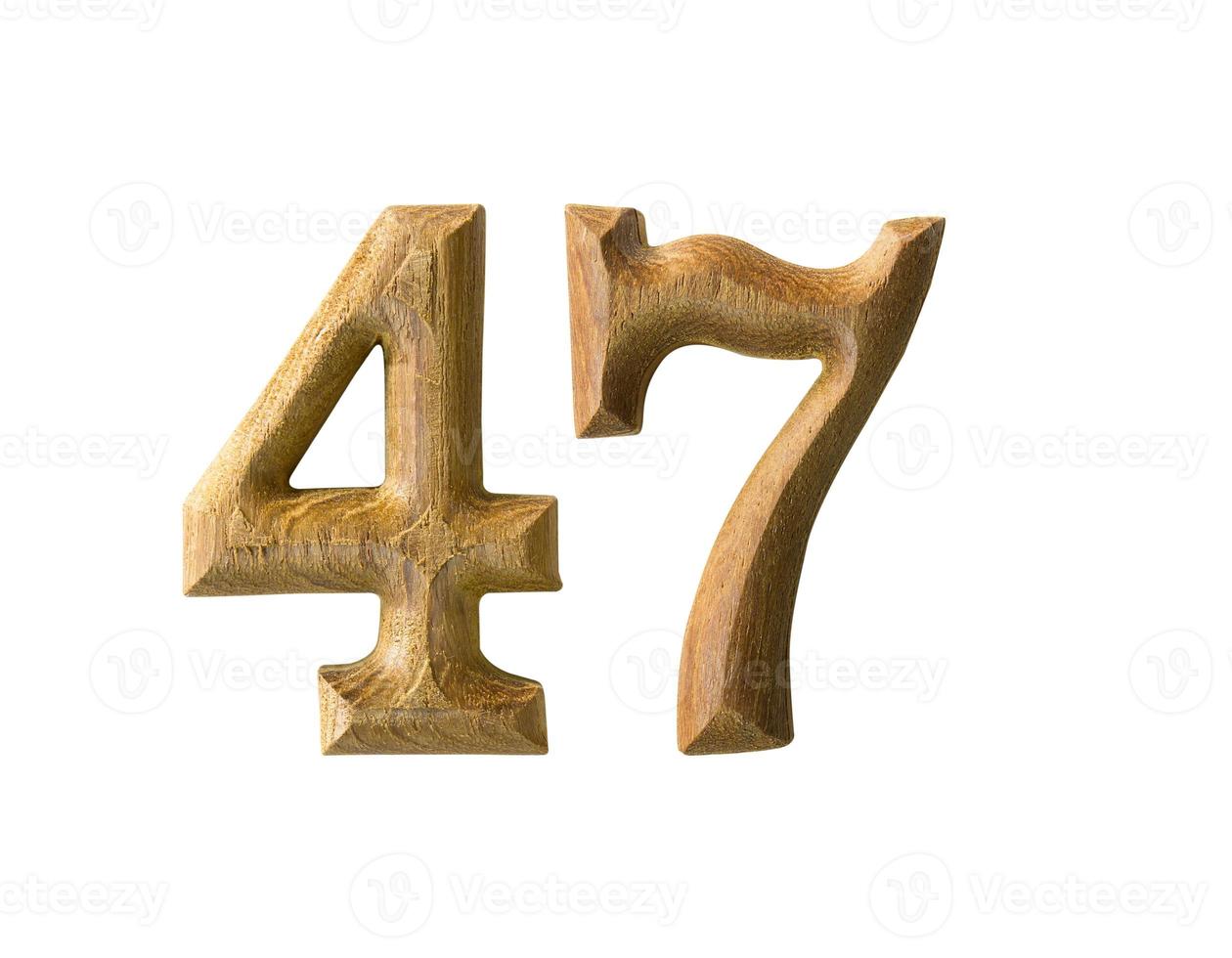 Wooden numeric 47 photo