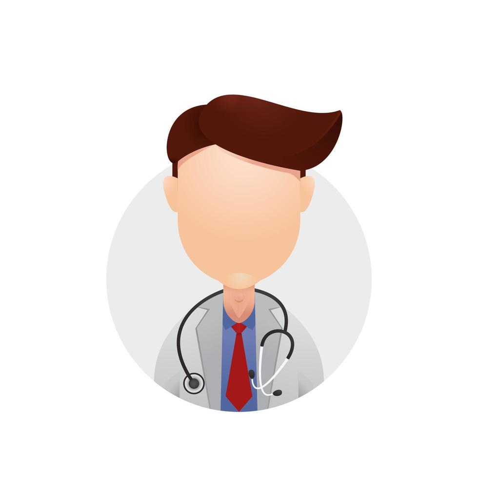 médico avatar cabeza cara simple icono ilustración vector