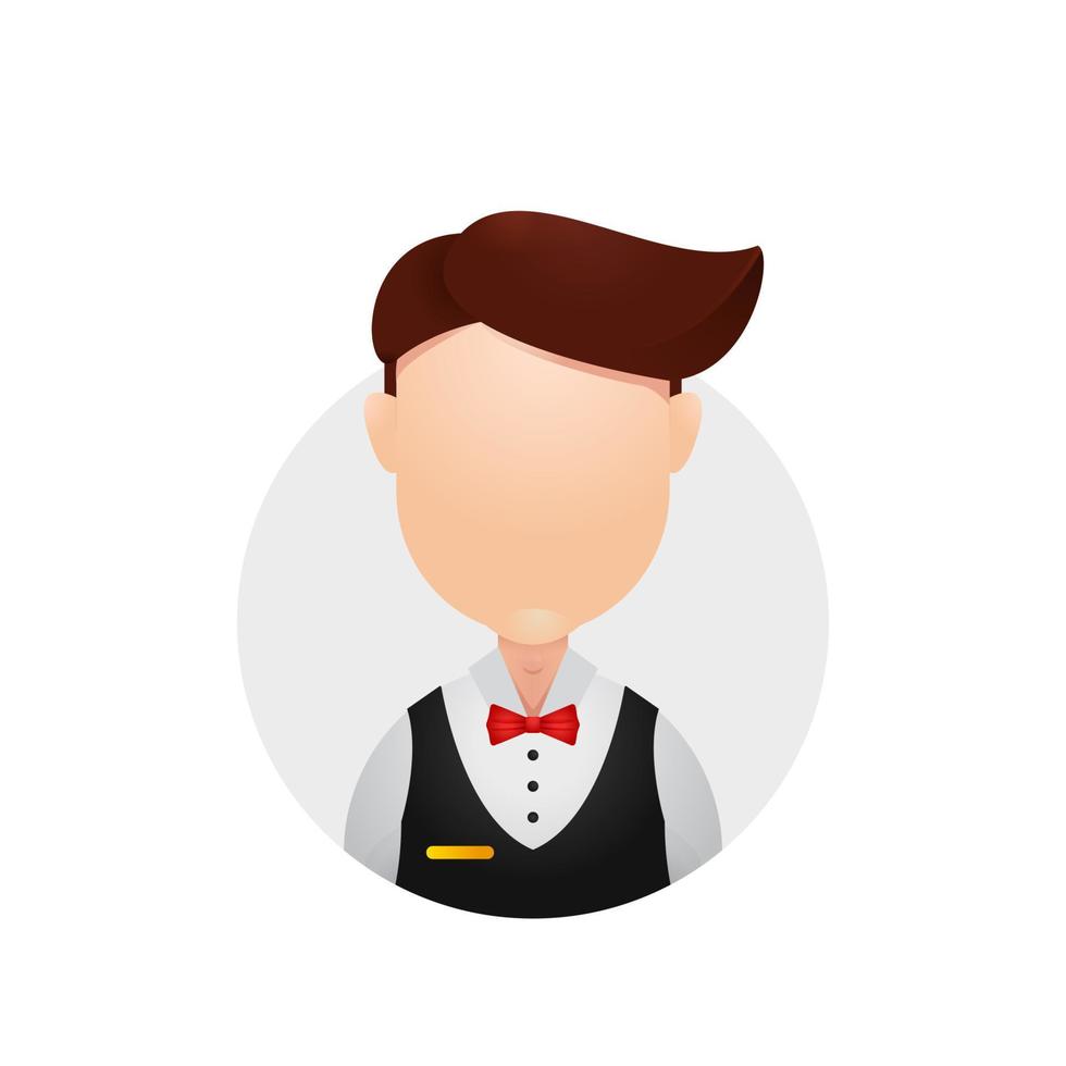 Hotel bellhop bellboy waiter porter valet parking avatar plain no face character icon illustration vector