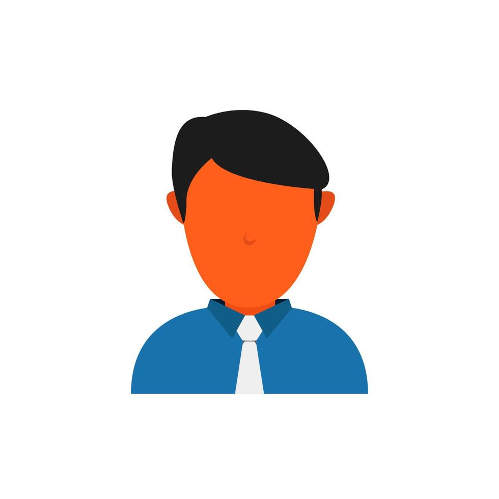 Orange skin employee avatar wears shirt and tie vector