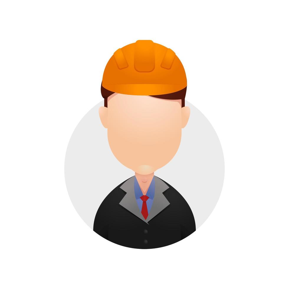 ingeniero profesional empresario avatar cabeza cara simple icono ilustración vector