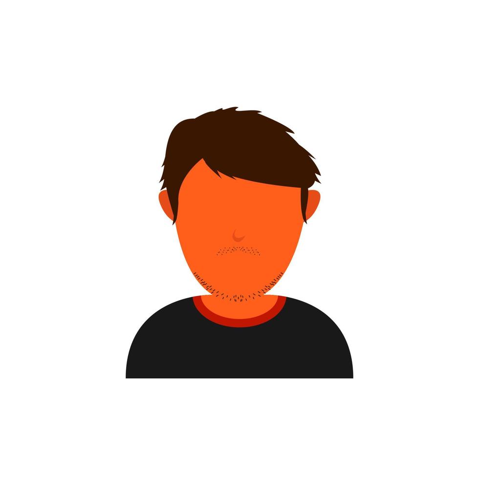 Orange skin avatar with messy shaggy hair vector