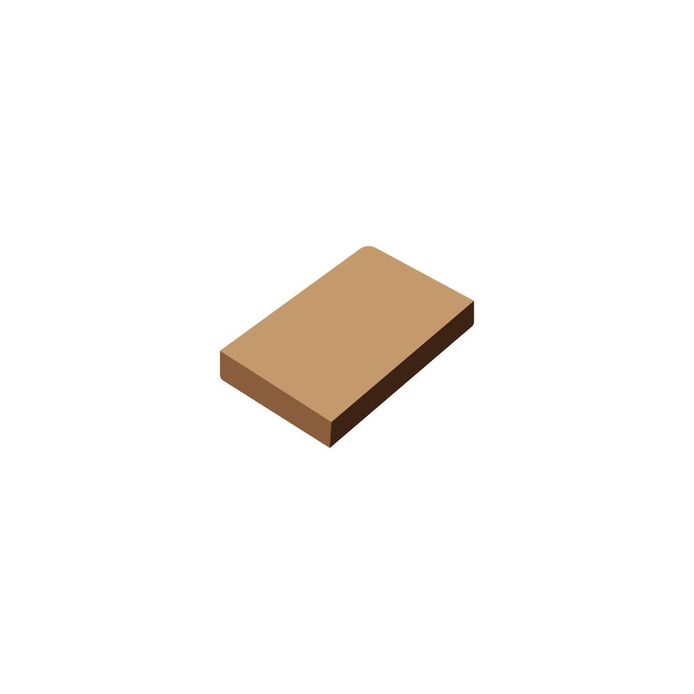 wooden block icon vector