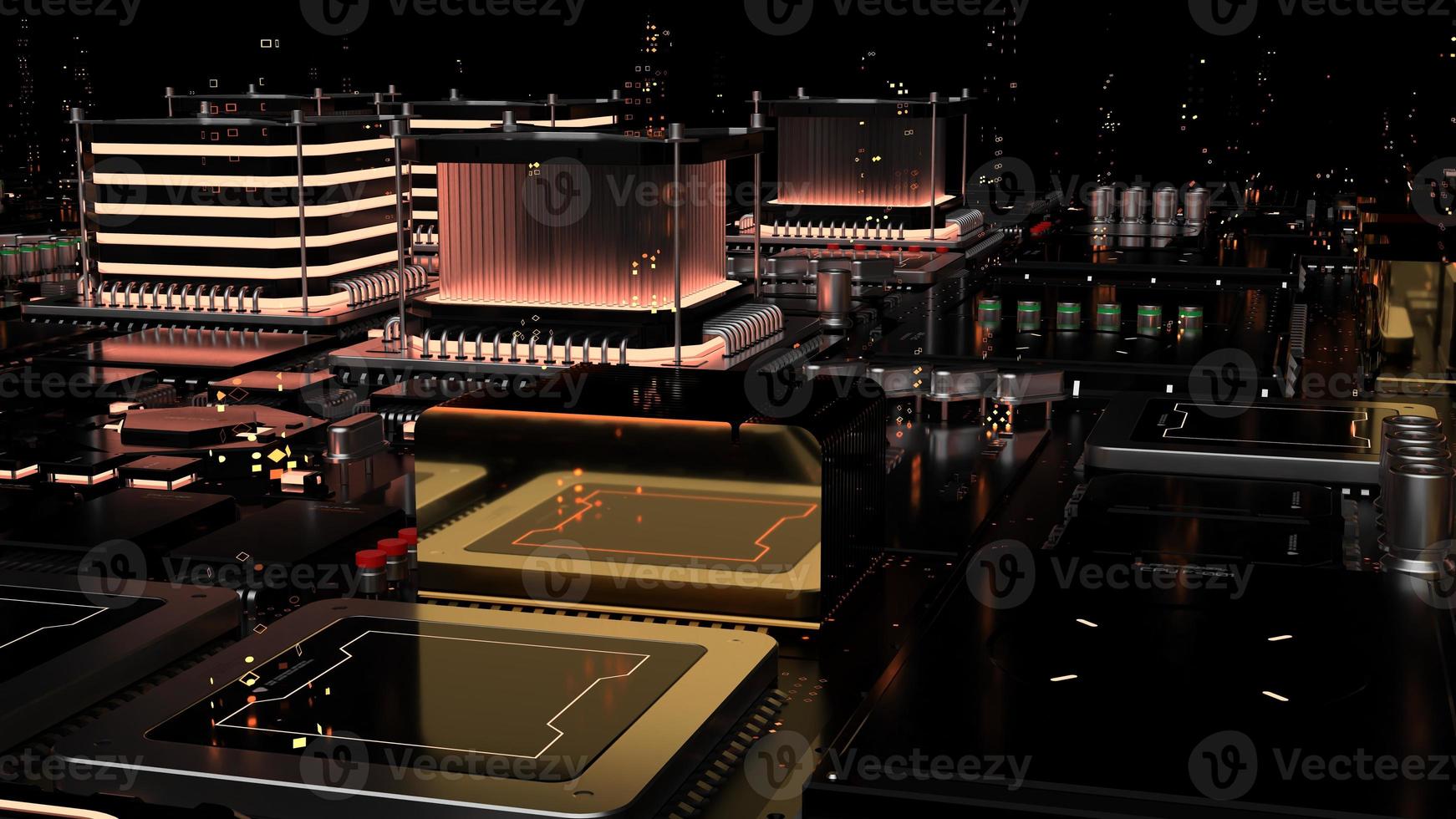 components of computing power on a chip . the concept of next-generation computer technology photo