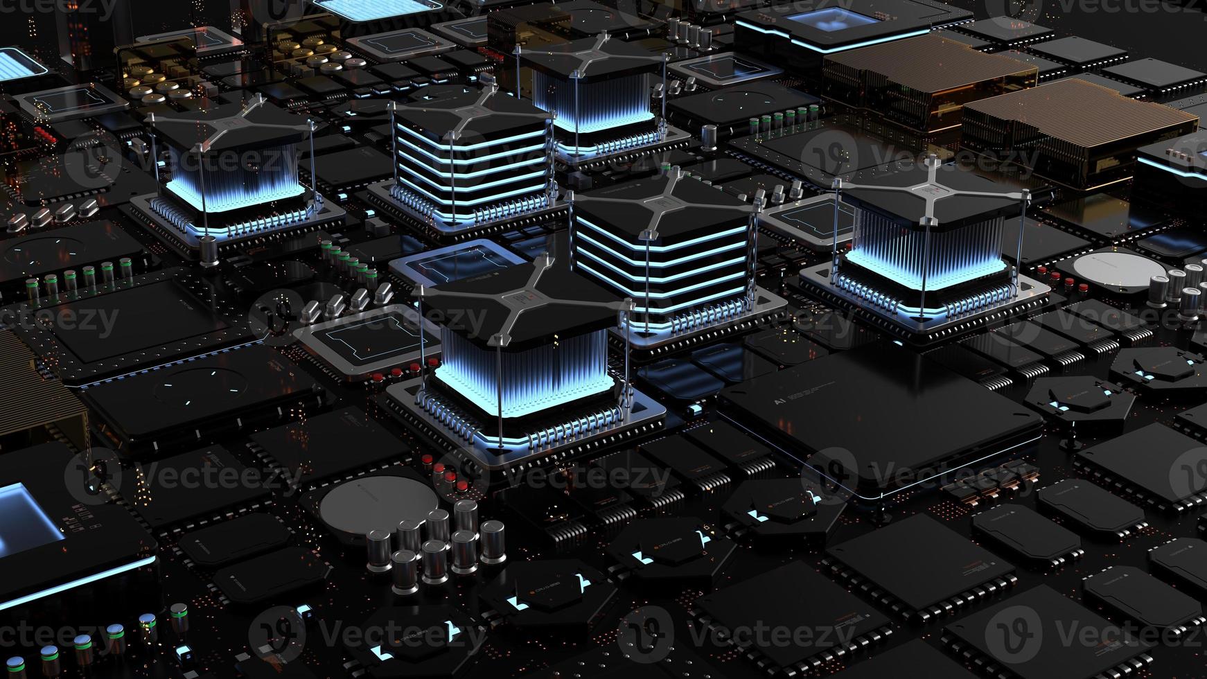 components of computing power on a chip . the concept of next-generation computer technology photo
