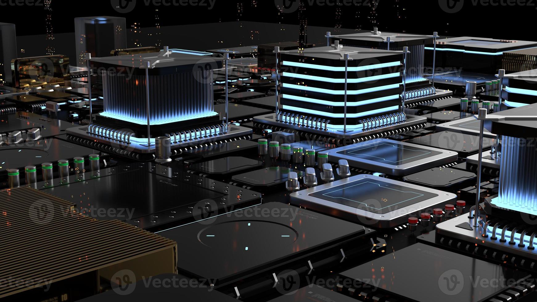 components of computing power on a chip . the concept of next-generation computer technology photo