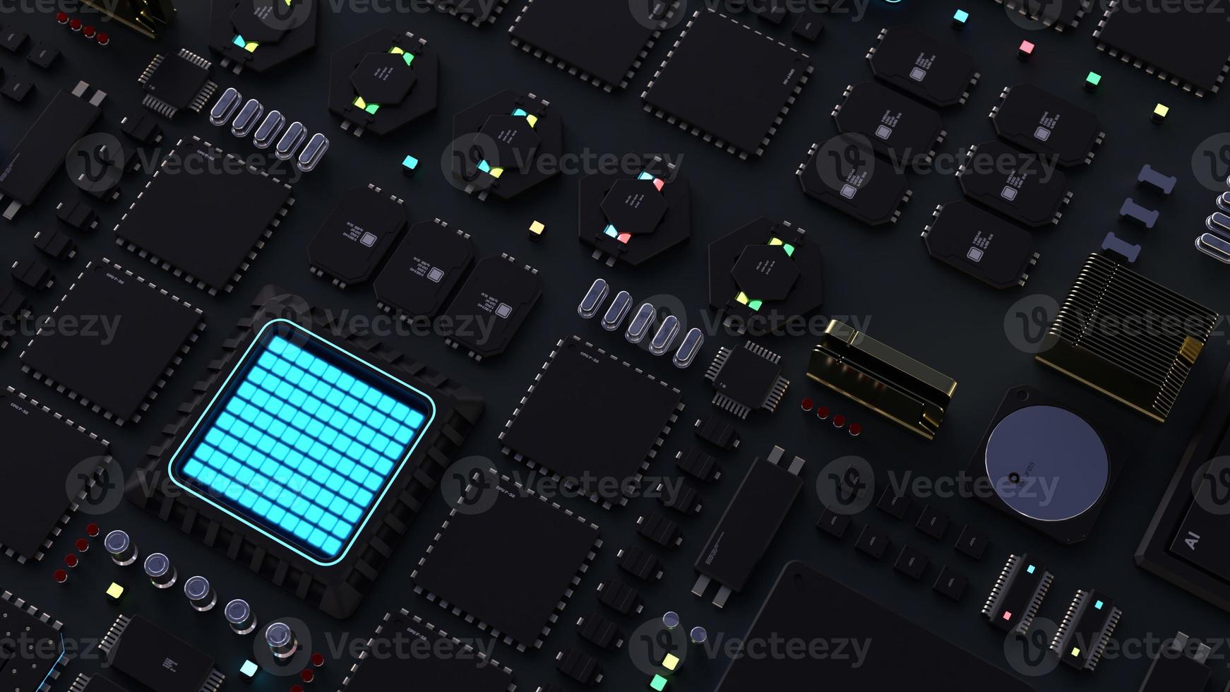 components of computing power on a chip . the concept of next-generation computer technology photo