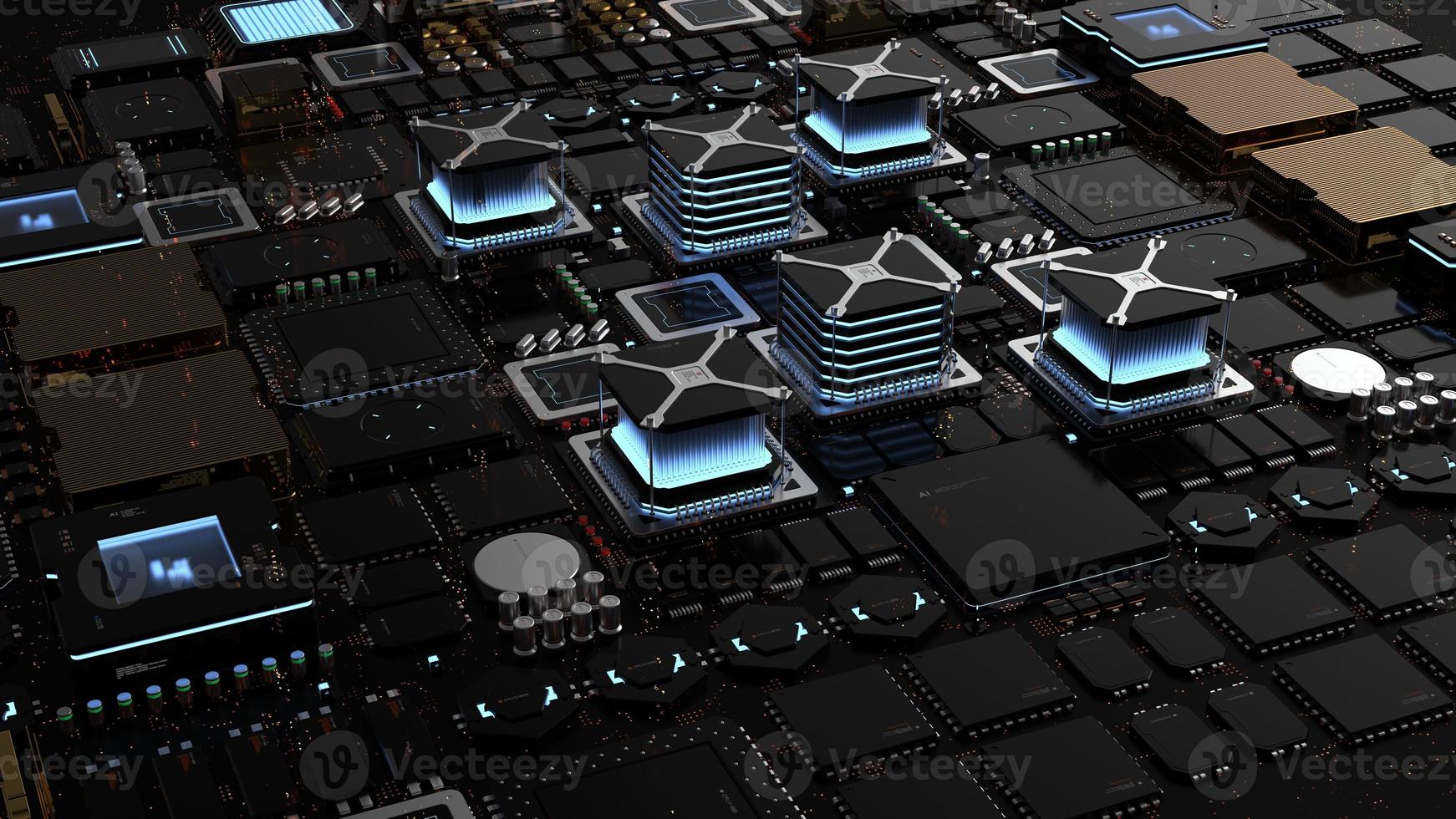 components of computing power on a chip . the concept of next-generation computer technology photo