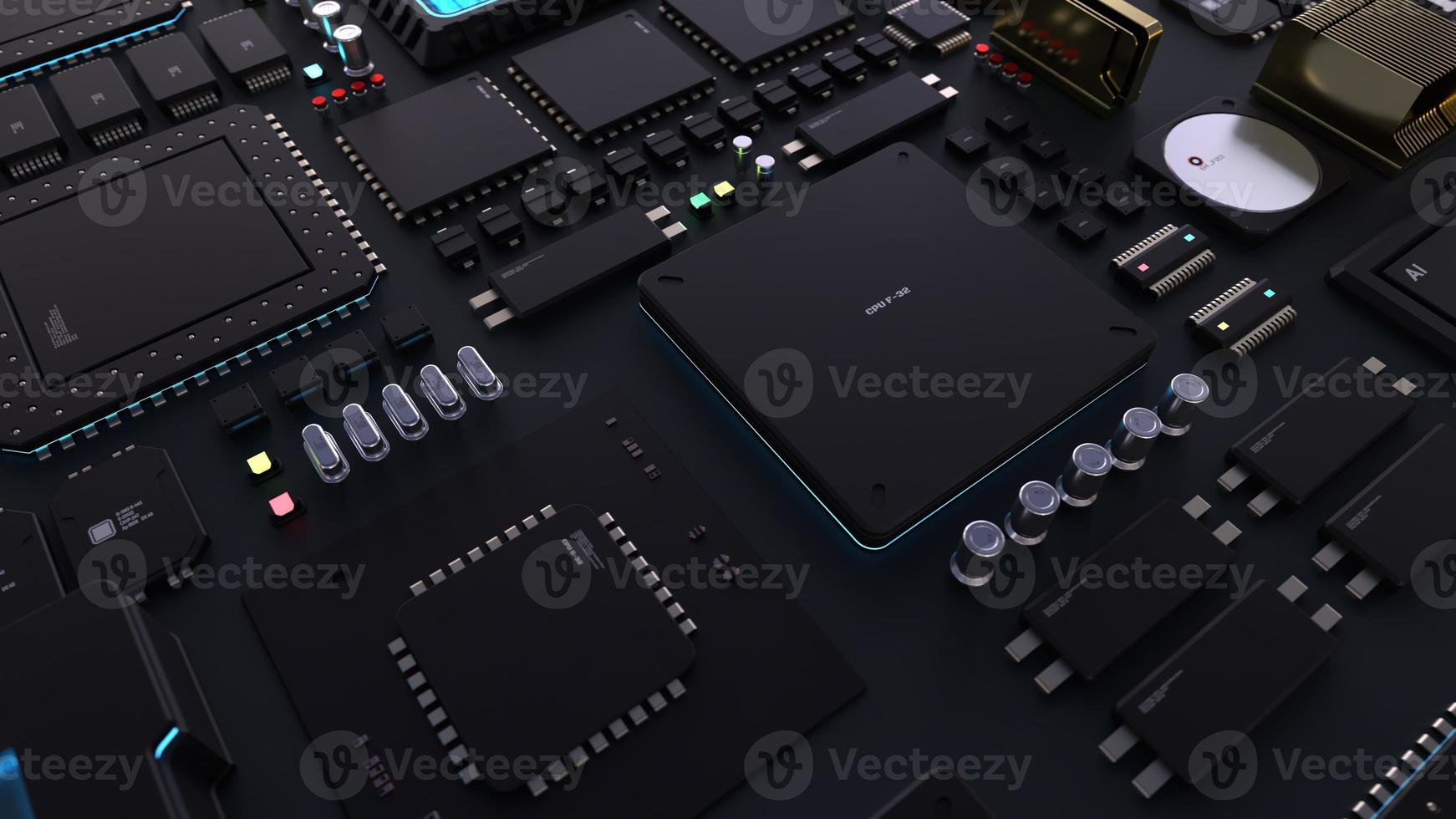 components of computing power on a chip . the concept of next-generation computer technology photo