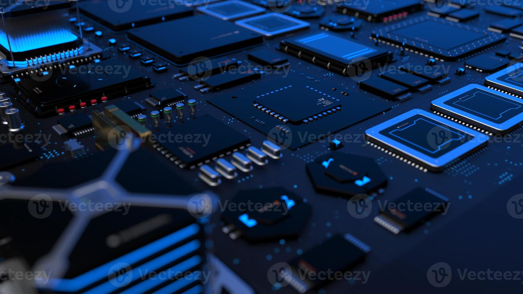 components of computing power on a chip . the concept of next-generation computer technology photo