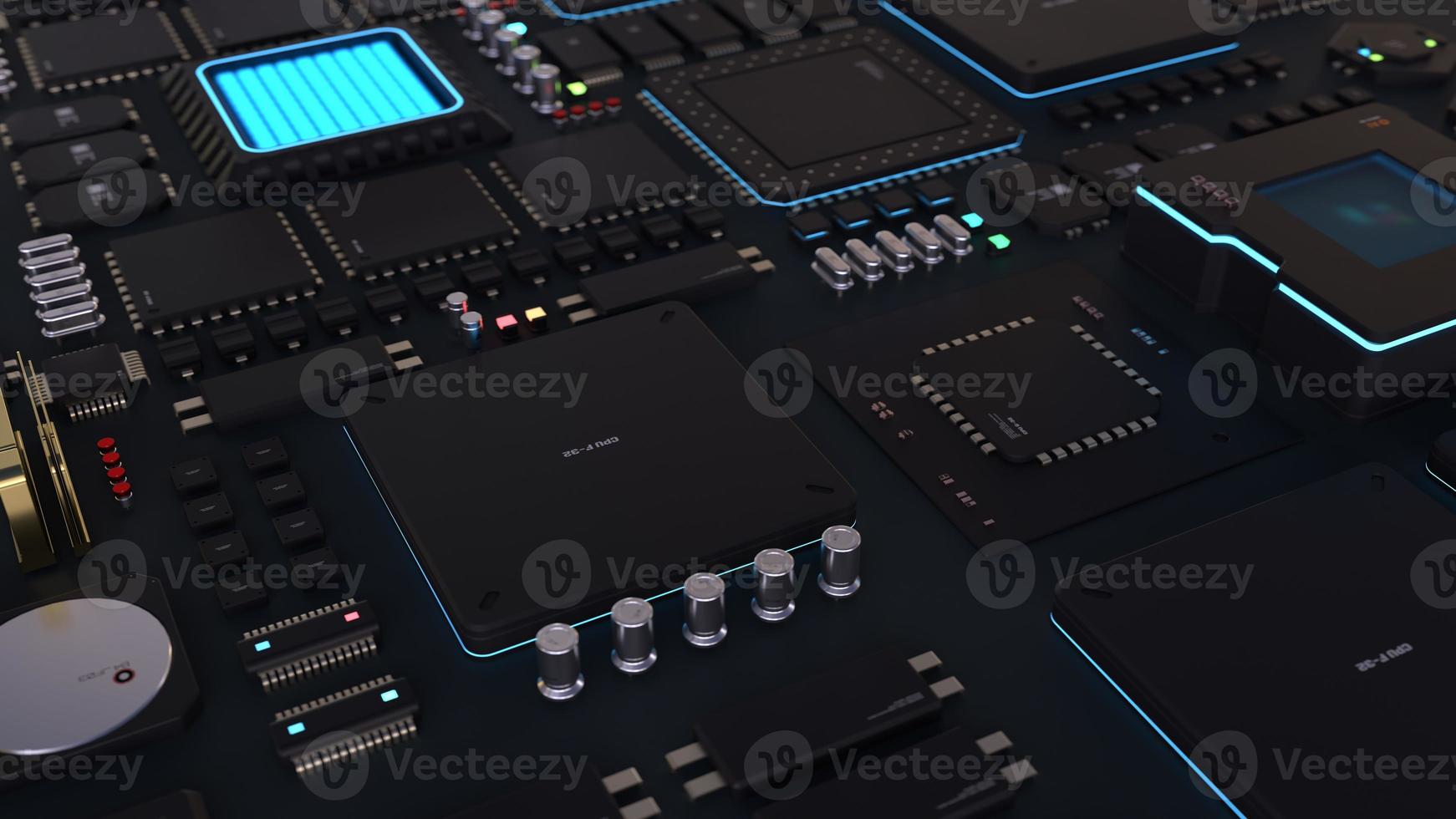 components of computing power on a chip . the concept of next-generation computer technology photo