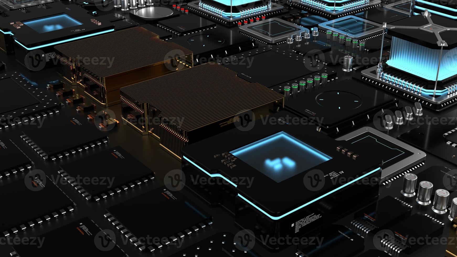 components of computing power on a chip . the concept of next-generation computer technology photo