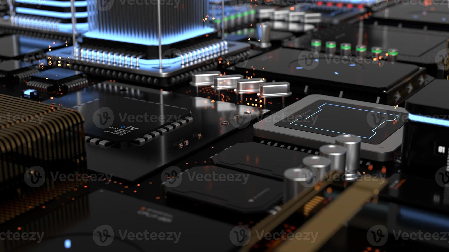 components of computing power on a chip . the concept of next-generation computer technology photo