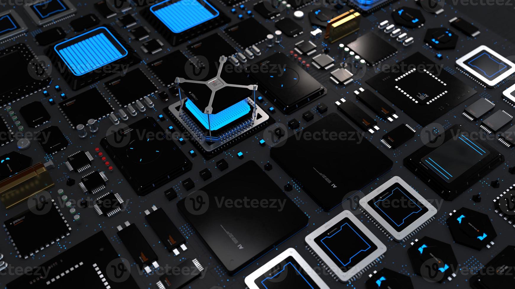 components of computing power on a chip . the concept of next-generation computer technology photo