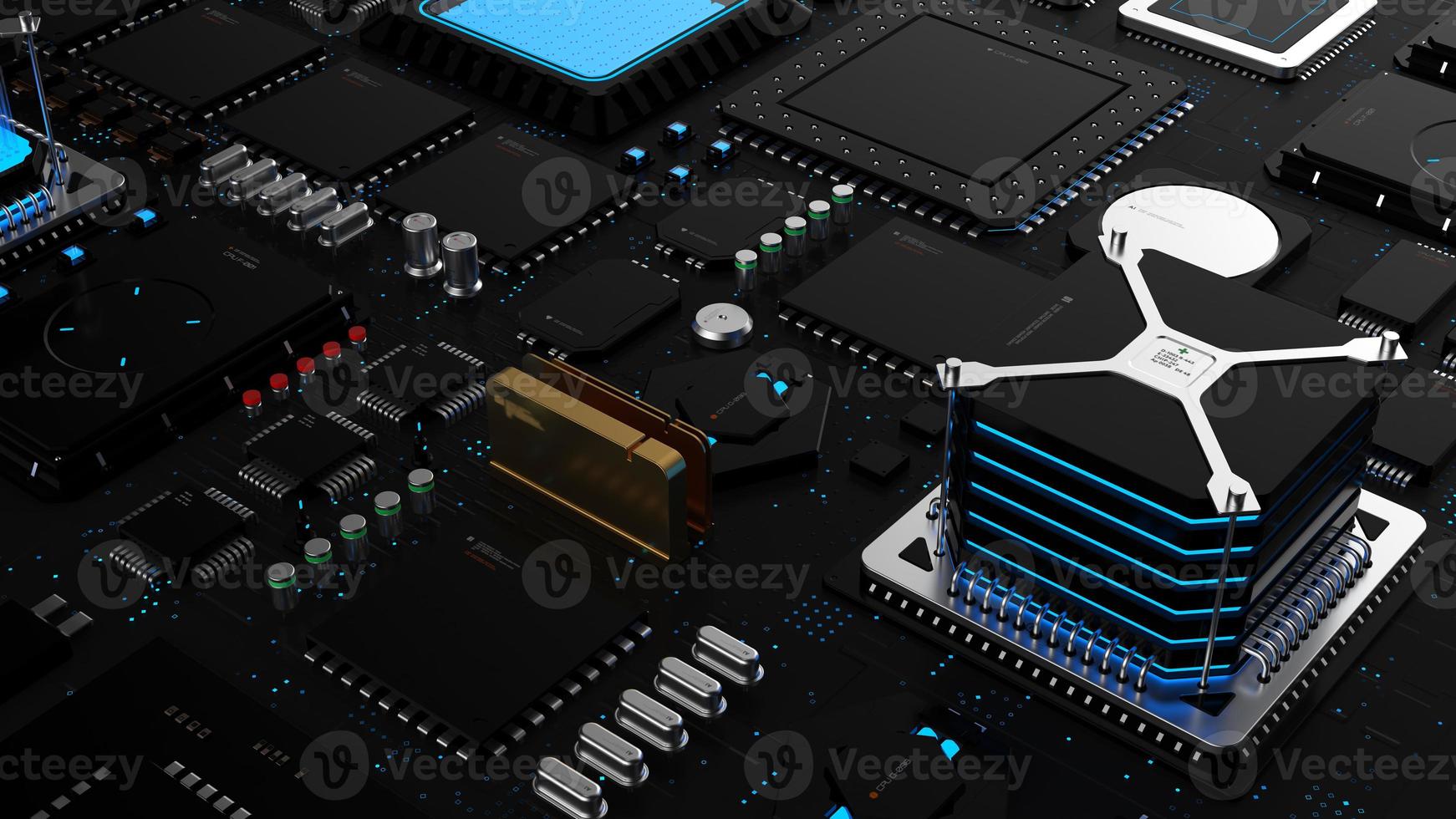 components of computing power on a chip . the concept of next-generation computer technology photo